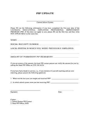 Louisiana Educational Employees Professional Improvement Program Form