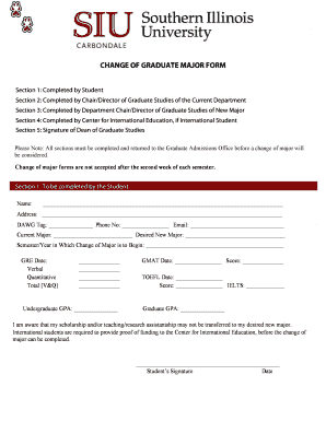 Change of Graduate Major Form