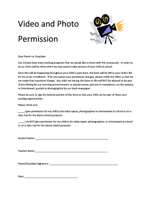 Video and Photo Permission Form