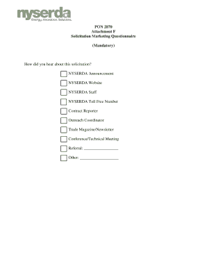 Solicitation Marketing Questionnaire