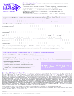 Walk to End Alzheimer’s Registration Form