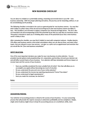 New Business Checklist