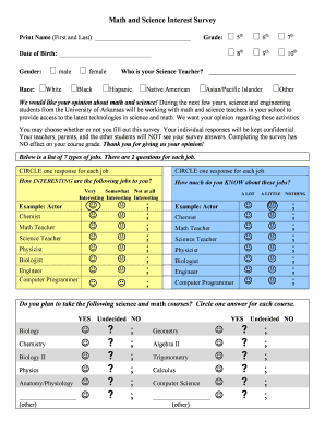Math and Science Interest Survey