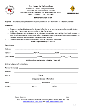 Transportation Request Form