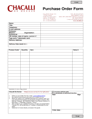Purchase Order Form