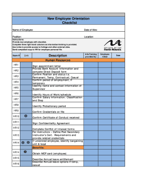 New Employee Orientation Checklist