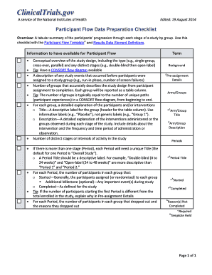 Participant Flow Data Preparation Checklist