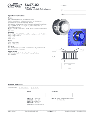 PHANTOM LED Wall/Ceiling Sconce Specifications
