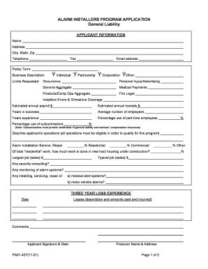 Alarm Installers Program Application