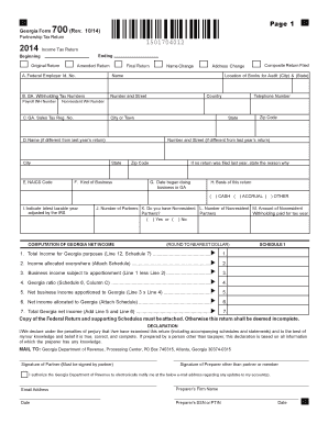 Georgia Form 700 Partnership Tax Return