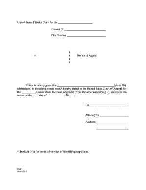 Notice of Appeal
