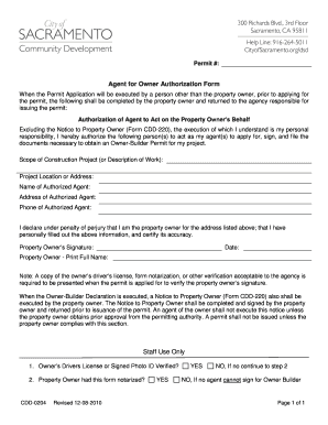 Agent for Owner Authorization Form