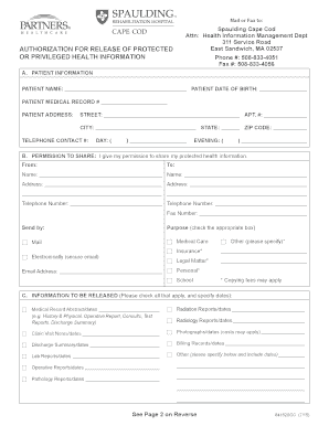 Authorization for Release of Protected Health Information