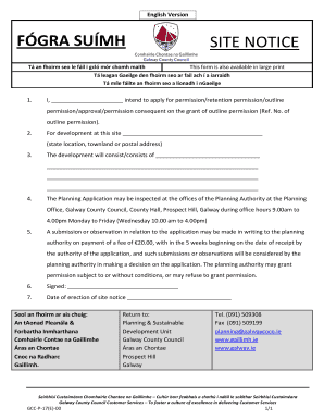 Site Notice for Planning Permission Application