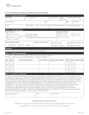 Arkansas State & Public School Retiree Health Insurance Election Form