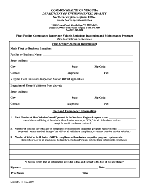 Virginia Fleet Emissions Compliance Report