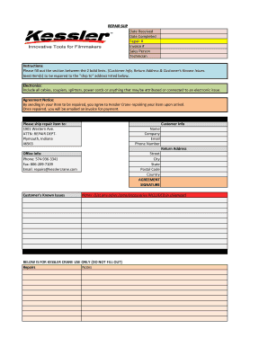 Repair Slip Agreement