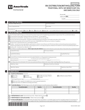 IRA Distribution/Withholding Form