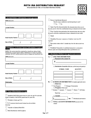 Roth IRA Distribution Request Form