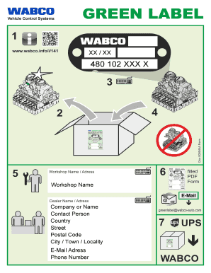 Vehicle Control Systems Green Label Form