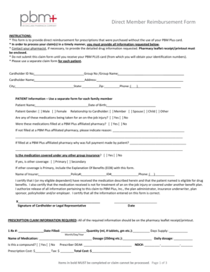Direct Member Reimbursement Form