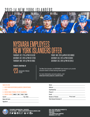 NYSVARA EMPLOYEES NEW YORK ISLANDERS OFFER - nysvara