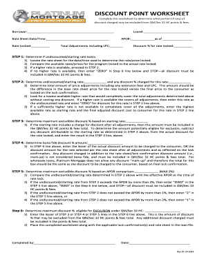 Discount Point Worksheet