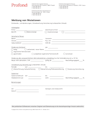 Meldung von Mutationen