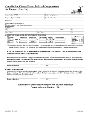 Deferred Compensation Contribution Change Form