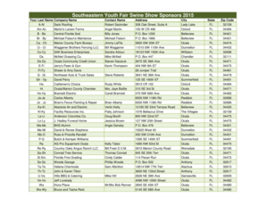 SWINE SHOW SPONSOR list for THANK YOU LETTERS