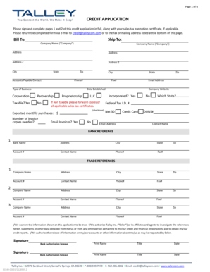 Credit Application Form