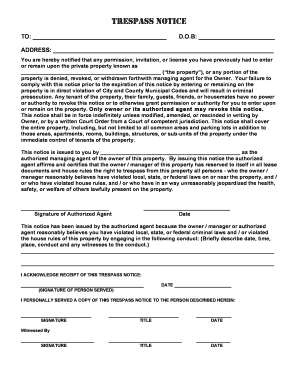 Trespass Notice
