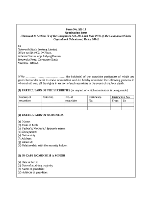 Nomination Form SH-13