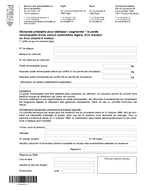 Demande préalable pour abaisser / augmenter le poids remorquable