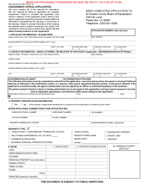 California Assessment Appeal Application