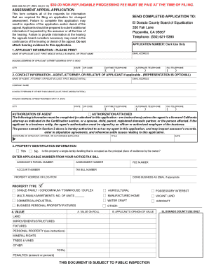 California Assessment Appeal Application