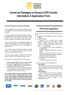 CPD Carnet Application Form