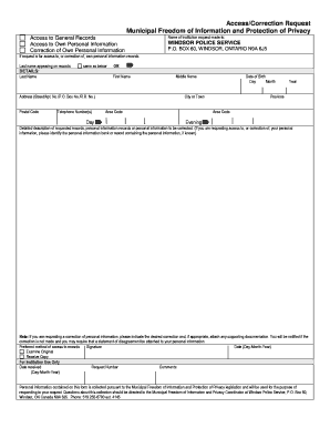 Access/Correction Request Form