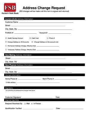 Address Change Request Form