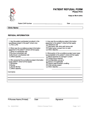 Patient Refusal Form