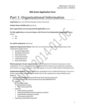 NEA Grant Application Form