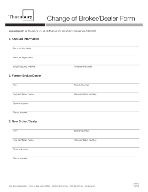 Change of Broker/Dealer Form