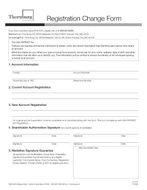 USA PATRIOT Act Registration Change Form