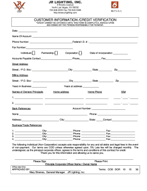 Credit Verification Form