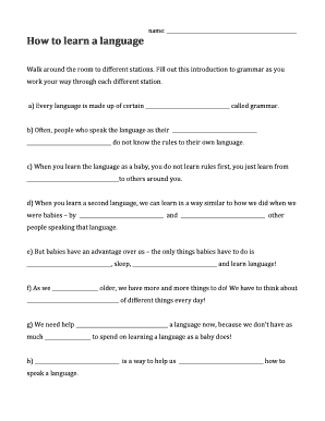 Language Learning Grammar Introduction
