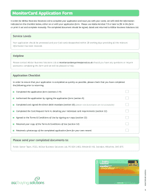 MonitorCard Application Form