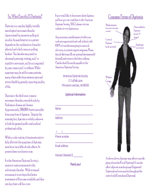 Dystonia Society Donation Form