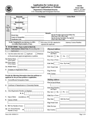 USCIS Form I-824 Application for Action on Approved Application or Petition