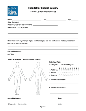 Hospital Follow-Up Problem Visit Form