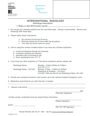 Interventional Radiology Discharge Instructions